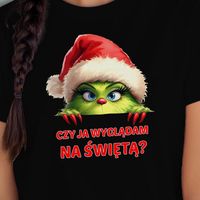 Świąteczna koszulka z nadrukiem - Czy ja wyglądam na Świętą? L