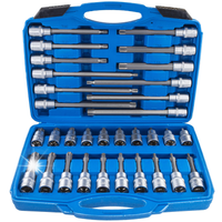 KLUCZE NASADOWE NASADKI TORX TRZPIENIOWE DŁUGIE T20-T70 1/2" 32 EL. CRV