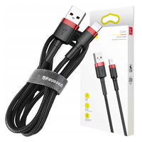 Kabel Lightning USB Baseus Cafule 1,5A 2m (czarno-czerwony)