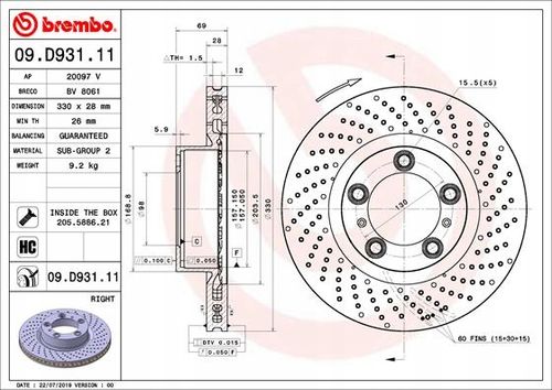 TARCZA HAM PRZOD PR 330X28 V BREMBO na Arena.pl