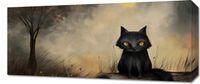 Obraz 70x30cm Czarny Kot