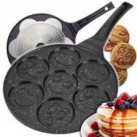 INDUKCJA Patelnia do NALEŚNIKÓW placków PANCAKES jajek ŚMIESZNE BUŹKI 26cm