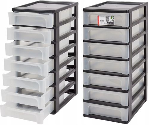 KOMODA PODRĘCZNA POJEMNA SZAFKA ORGANIZER IDEALNA NA DROBIAZGI 7 SZUFLAD na Arena.pl