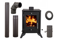 PIEC PIECYK KOMINEK KOZA ZEFIR STALOWY W14 7KW + AKCESORIA KOMINKOWE ZESTAW