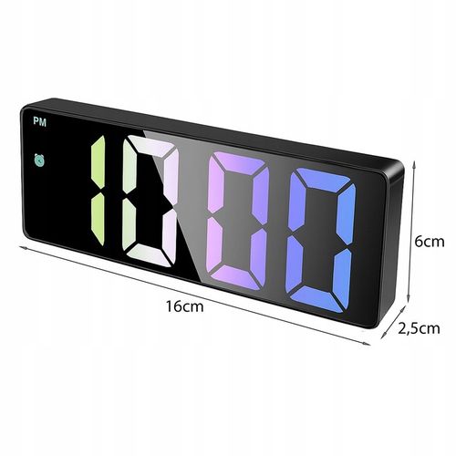 ZEGAR ZEGAREK ELEKTRONICZNY CYFROWY LCD PODŚWIETLANY TEMPERATURA na Arena.pl