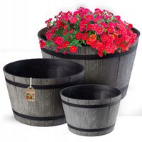 KADAX Doniczka Donica Ogrodowa 23+30+40cm Szara