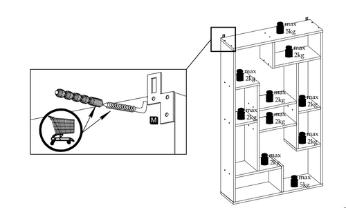 Regał ścienny podłogowy pionowy poziom kolor biały na Arena.pl