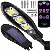 MOCNA LAMPA SOLARNA LED 400W Z CZUJNIKIEM RUCHU I ZMIERZCHU + PILOT