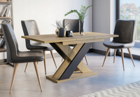 Masywny stół rozkładany do salonu 120 / 160 x 90 Dąb Artisan / Czarny XAVI