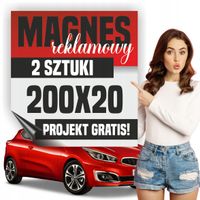 Reklama magnetyczna magnes reklamowy na auto firmowe 200x20 cm - 2 szt