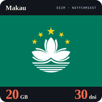 Karta eSIM Internet Makau 20 GB na 30 dni - bez rejestracji