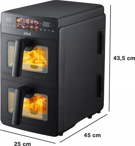 FRYTKOWNICA BEZTŁUSZCZOWA AIR FRYER IDEAL PODWÓJNA 10L DWUKOMOROWA na Arena.pl