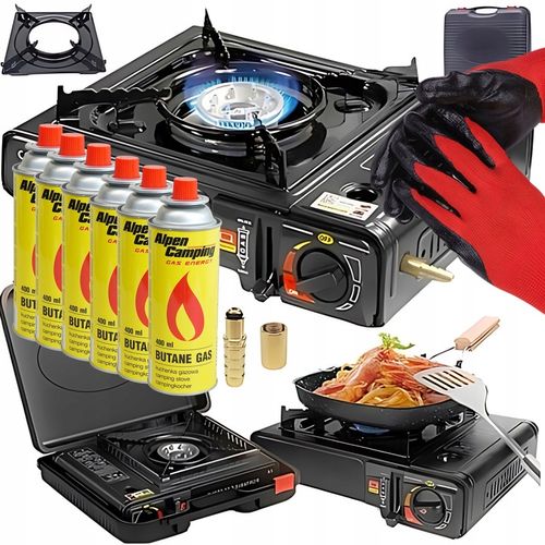 KUCHENKA GAZOWA TURYSTYCZNA 2W1 Z REDUKTOREM I WALIZKĄ 6x KARTUSZE + GRATIS na Arena.pl