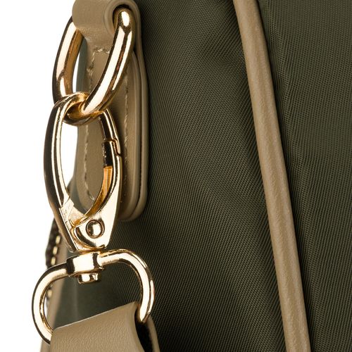 zielony, miejski plecak damski z nylonu i skóry ekologicznej z doczepianym na Arena.pl