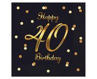 SERWETKI HAPPY 40 BIRTHDAY 33x33CM 20SZT GODAN