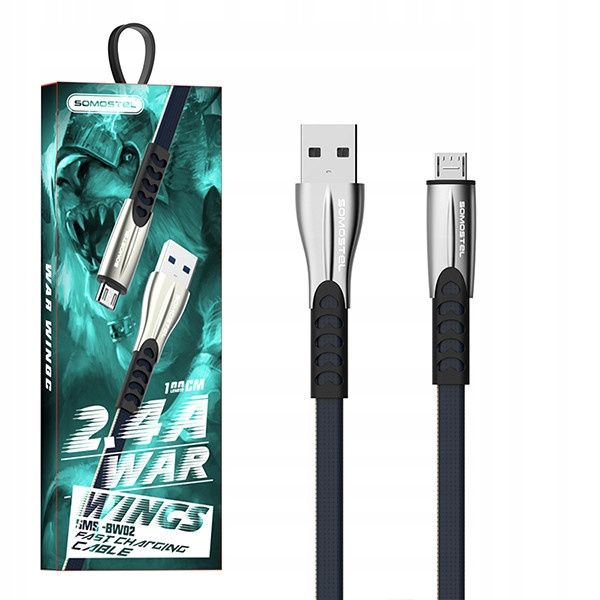 KABEL USB MICRO 2.4A 2400mAh QUICK CHARGER 3.0 1M zdjęcie 1