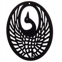 Drewniana zawieszka PTAK ażur 35x45mm czarny 1szt.