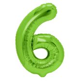 Balon foliowy cyfra 6 zielona, 100 cm