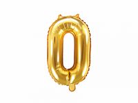 balon foliowy 35cm cyfra ''0'' złoto | fb10m-0-019