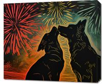 Obraz 70x60cm Psi Uścisk