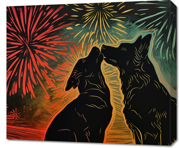 Obraz 70x60cm Psi Uścisk zdjęcie 1