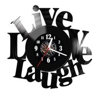 Zegar ścienny z płyty winylowej Live Love Laugh 164.14