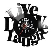 Zegar ścienny z płyty winylowej Live Love Laugh 164.14