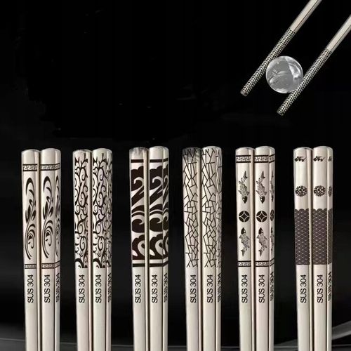 Pałeczki PREMIUM stal nierdzewna 5 par SREBRNE (11451) na Arena.pl