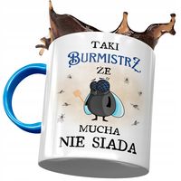 Kubek Błękitny Dla Burmistrza Mucha Nie Siada Z Nadrukiem Ze Zdjęciem