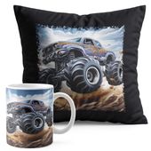 ZESTAW KUBEK + PODUSZKA CZARNA - AUTO MONSTER TRUCK