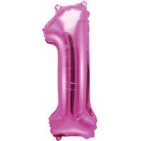 balon foliowy cyfra''1'' różowa 35cm | fb10m-1-006