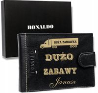 Portfel męski skórzany z grawerem PREZENT dla kierowcy TIRA