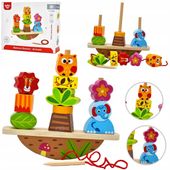 UKŁADANKA MONTESSORI DREWNIANA BALANSUJĄCE ZWIERZĘTA NAWLEKANKA TOOKY TOY