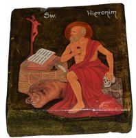 Ikona Święty Hieronim patron księgarzy i studentów