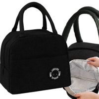 Torba termiczna śniadaniowa  piknik biwak plażę czarny 21x11x19cm