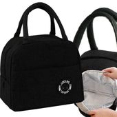 Torba termiczna śniadaniowa  piknik biwak plażę czarny 21x11x19cm