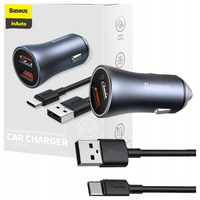 ładowarka samochodowa baseus golden contactor pro, 2x usb, 40w