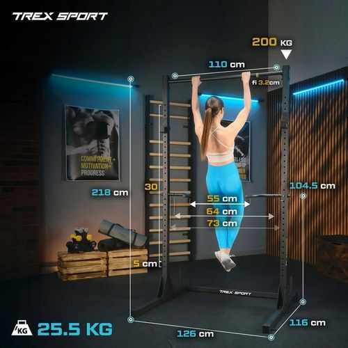 Drążek stacjonarny do podciągania poręcze do ćwiczeń dipów 300kg Trex na Arena.pl