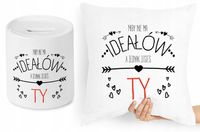 Na Walentynki Zestaw Poduszka + Skarbonka Prezent Z Nadrukiem Ze Zdjęciem