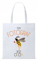 Dla Fotografa Fotografki Torba Eco Biała Shopper Z Nadrukiem Ze Zdjęciem