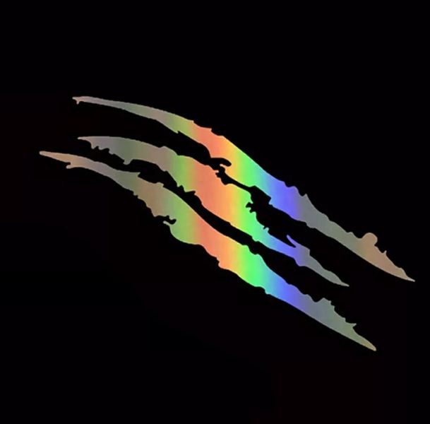 Nalepka tuning piętno tęcza laser MONSTER Pazury Multikolor Zadrapanie zdjęcie 1