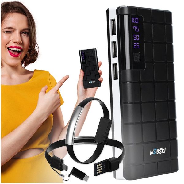 POWER-BANK POWERBANK 20000mAh 3.7V 3xUSB z latarką WYRAŹNYM Wyświetlaczem zdjęcie 1