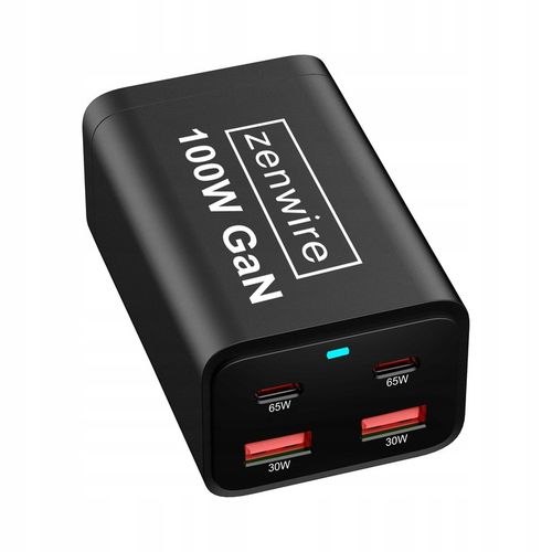 Ładowarka Sieciowa Zasilacz 100W Kostka GaN 3 Kabel AC 2x USB-C 65W 2x USB na Arena.pl