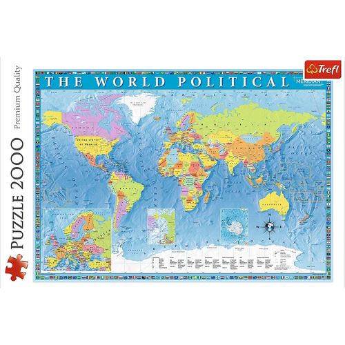 Puzzle 2000 Elementów Polityczna Mapa Świata na Arena.pl