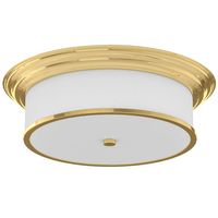 Salonowa lampa sufitowa Famburo okrągły plafon złoty z tkaniny