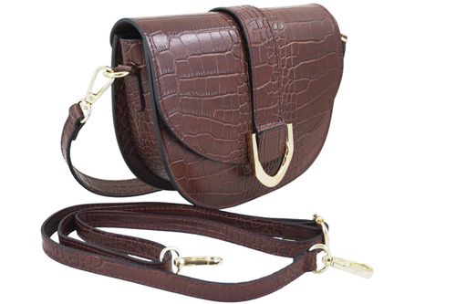 Listonoszka damska croco - Brązowa na Arena.pl