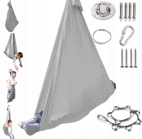 HAMAK - CHUSTA AKROBATYCZNA DLA DZIECI ,1.5*2.8M HUŚTAWKA SENSORYCZNA HAMAK na Arena.pl