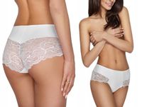 Ewana 084 Wysokie Szorty z Mikrofibry Biały L