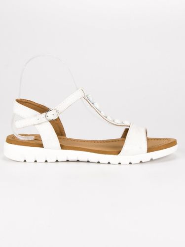 BIAŁE PŁASKIE SANDAŁY Rozmiar - 38 na Arena.pl