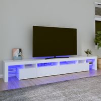 Szafka pod TV z oświetleniem LED, biała, 260x36,5x40 cm